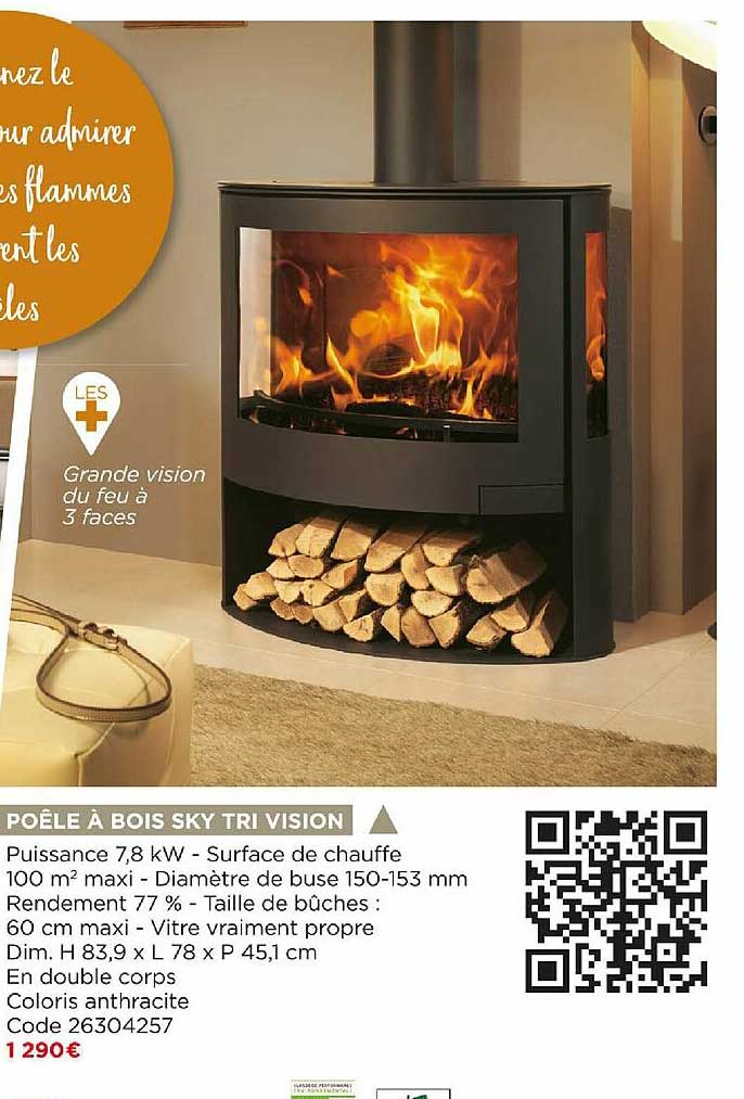 Poêle à Bois Sky Tri Vision