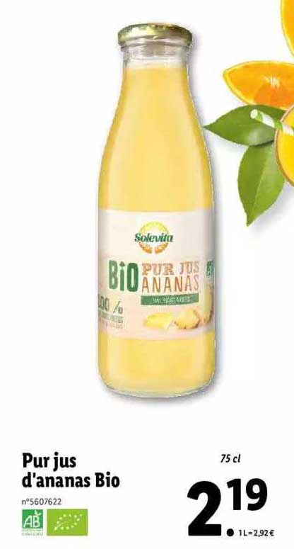 pur jus d'ananas bio