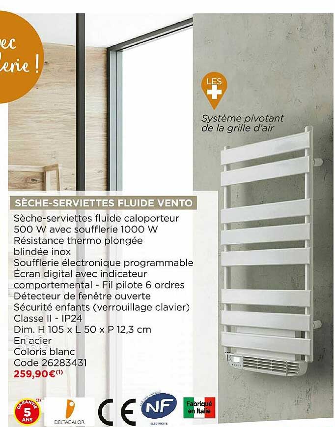 sèche-serviettes fluide vento