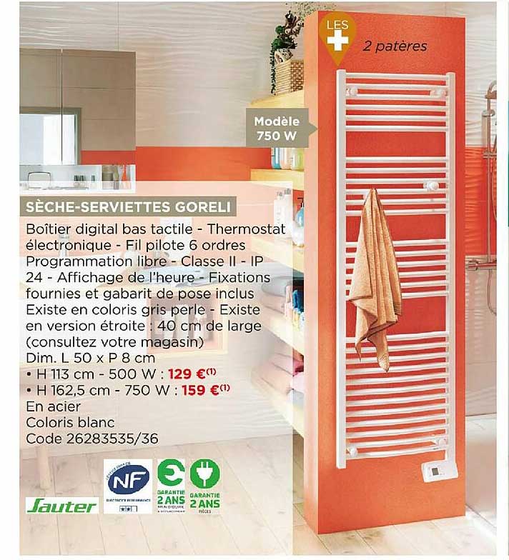 sèche-serviettes gorelli sauter