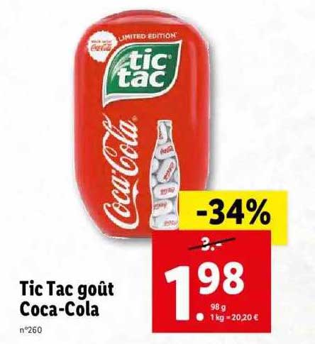 tic tac goût coca-cola