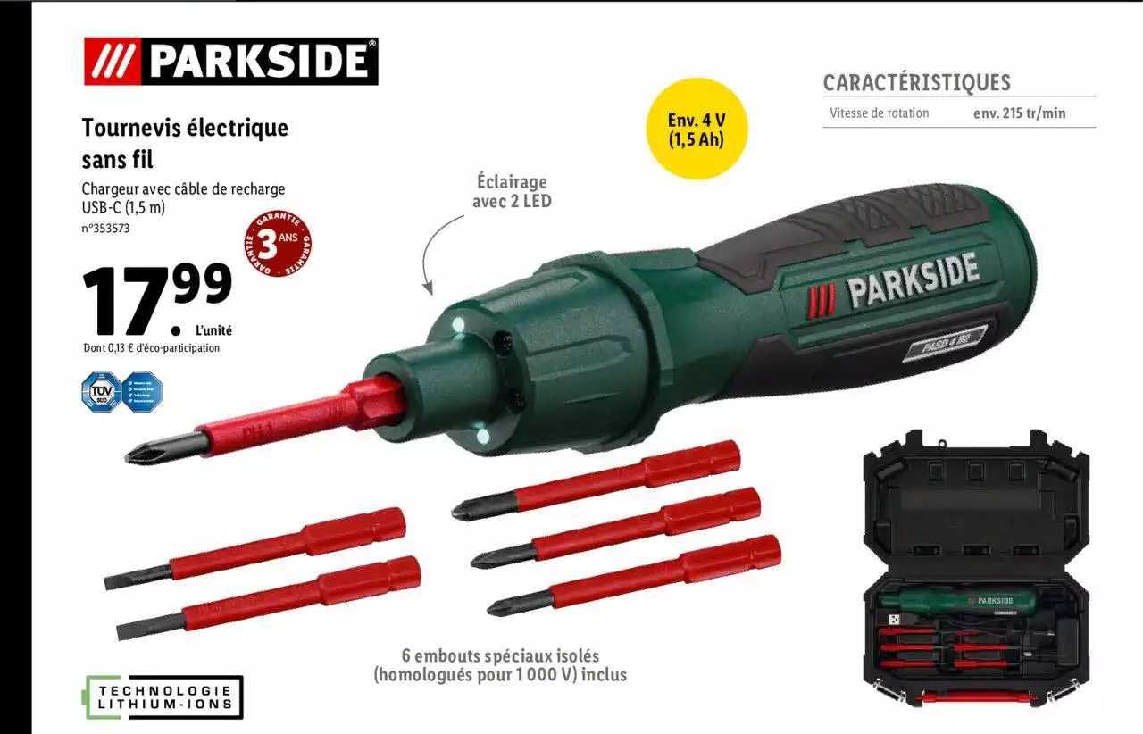Tournevis électrique Sans Fil Parkside