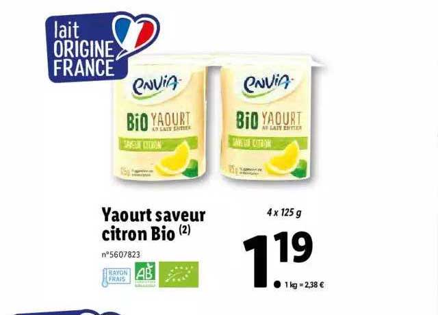 Yaourt Saveur Citron Bio