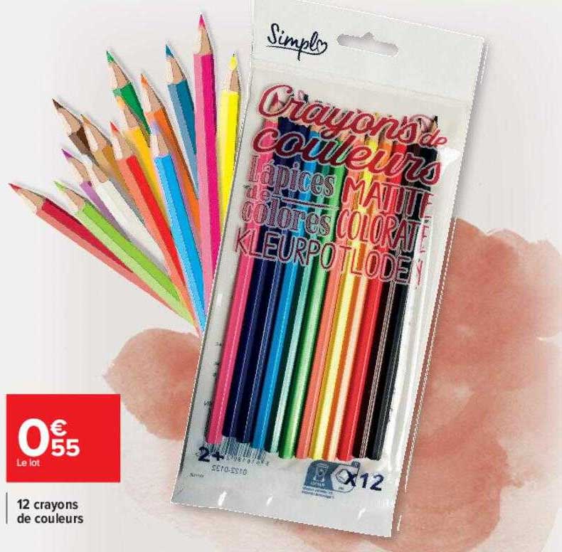 12 Crayons De Couleurs