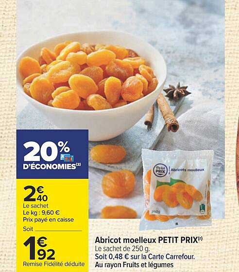 abricot moelleux petit prix