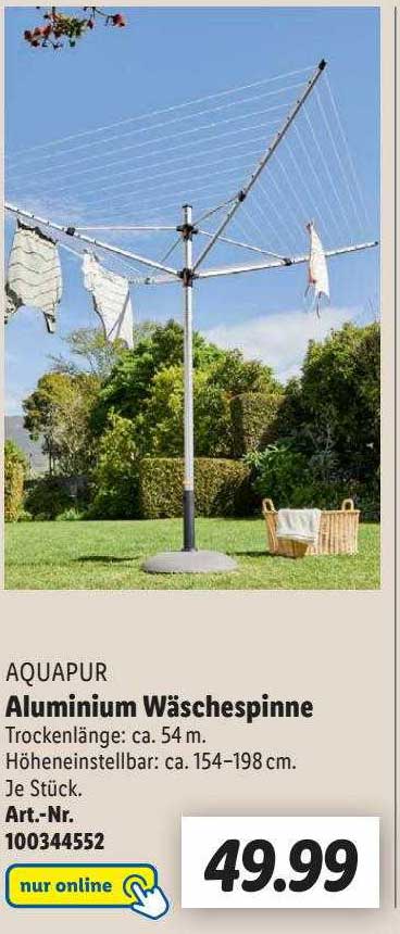 Aluminium Wäschespinne Aquapur