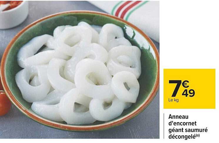 anneau d'encornet géant saumuré décongelé