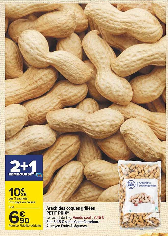 arachides coques grillées petit prix