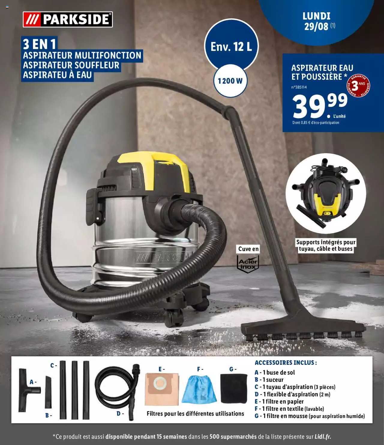 Aspirateur Eau Et Poussiere Parkside