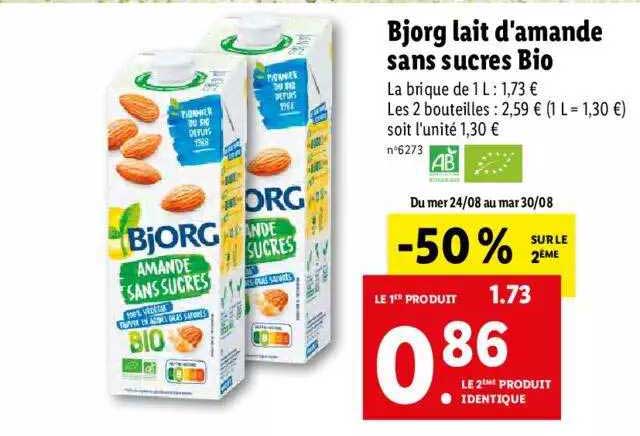 bjorg lait d'amande sans sucres bio