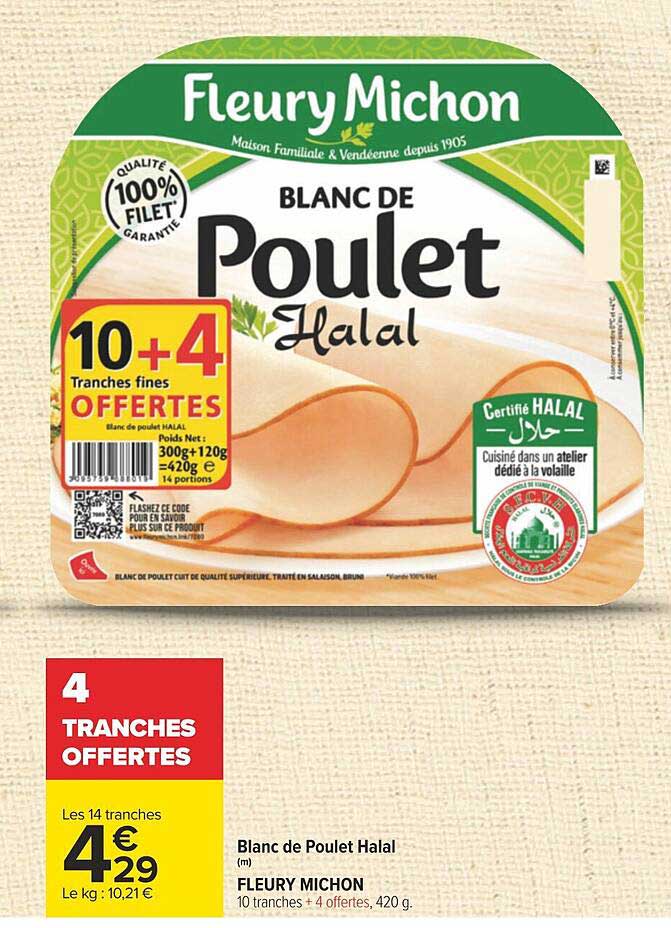 blanc de poulet halal fleury michon