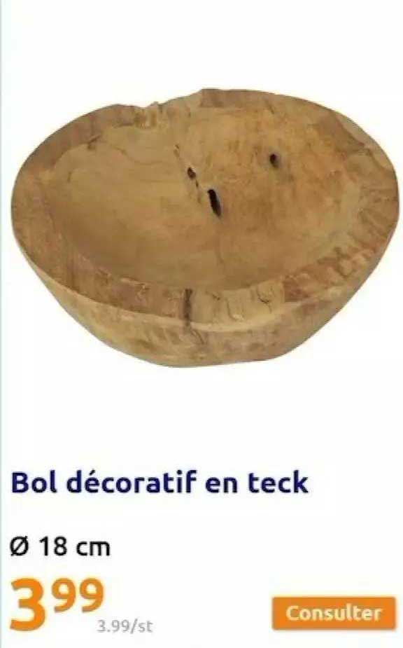 bol décoratif en teck