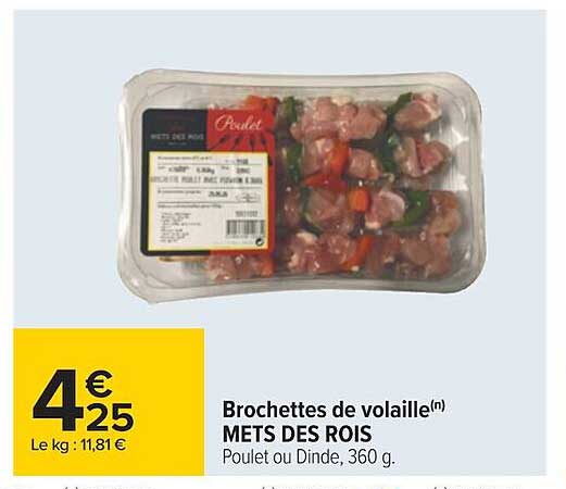 brochettes de volaille mets des rois