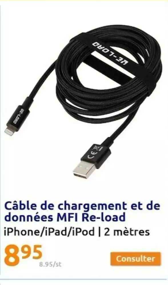 câble de chargement et de données mfi re-load