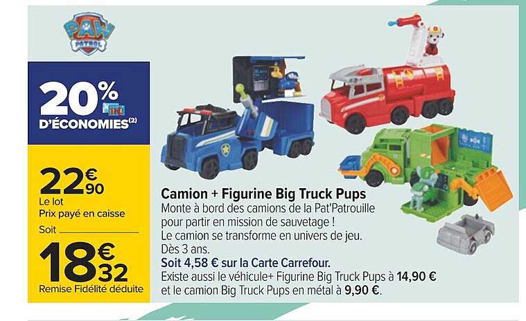 camion + figurine big truck pups