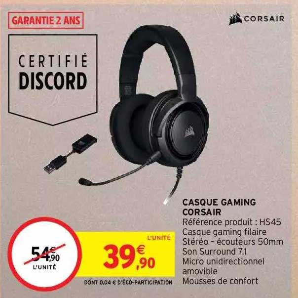 Casque Gaming Corsair