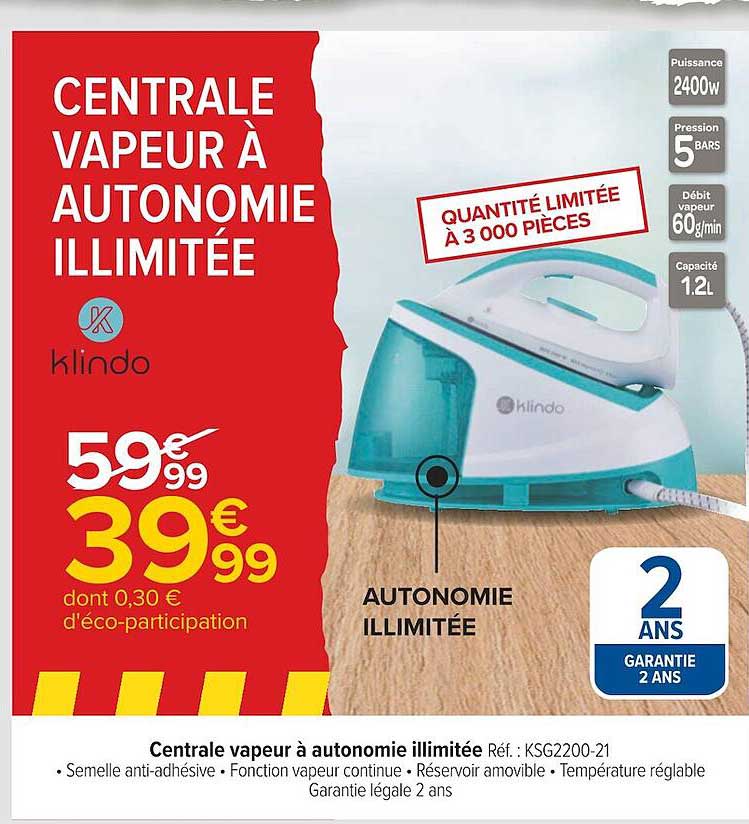 central vapeur à autonomie illumitée