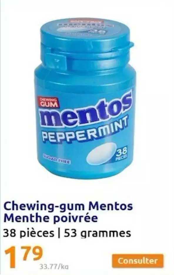 chewing-gum mentos menthe poivrée