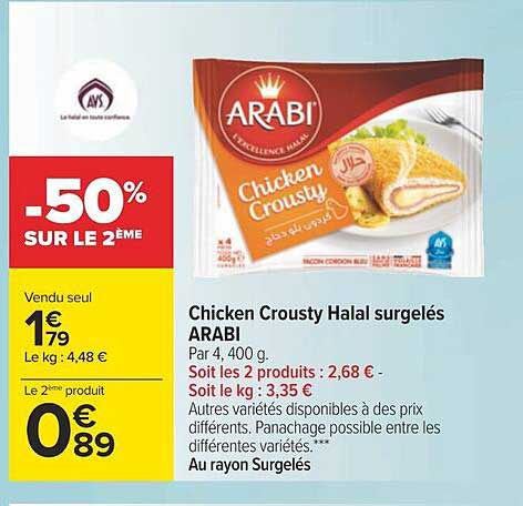 chicken crousty halal surgelés arabi