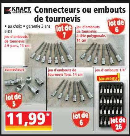 connecteurs ou embouts de tournevis