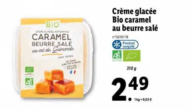 Crème Glacée Bio Caramel Au Beurre Salé