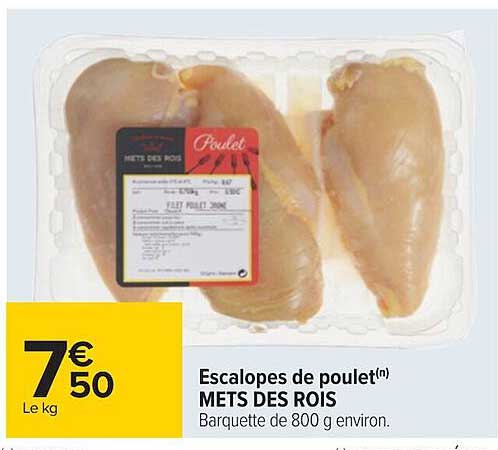 escalopes de poulet mets des rois