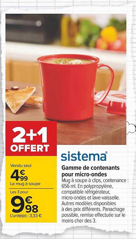 gamme de contenants pour micro-ondes sistema