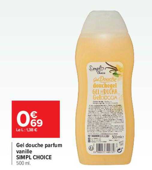 gel douche parfum vanille simpl choice
