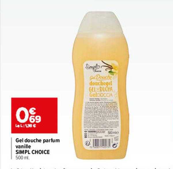 gel douche parfum vanille simpl choice