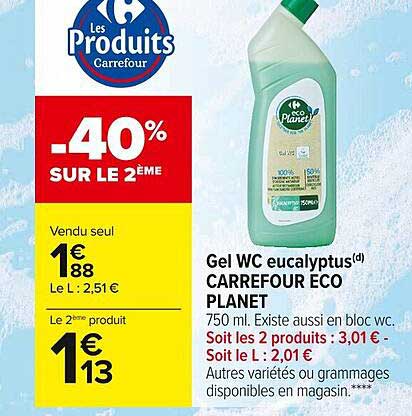 gel wc eucalyptus carrefour éco planet