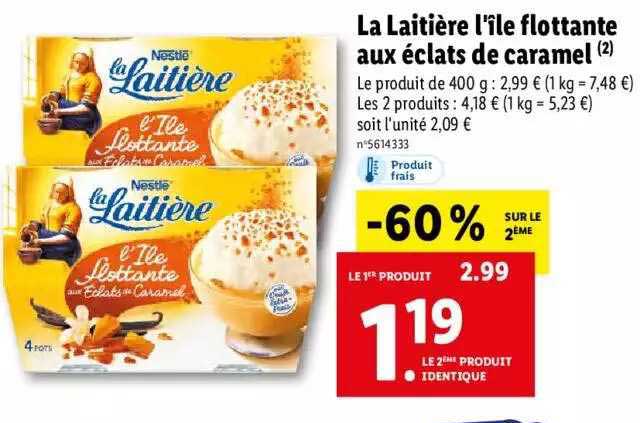 la laitière l'île flottante aux éclats de caramel nestlé