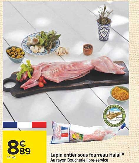 lapin entier sous fourreau halal