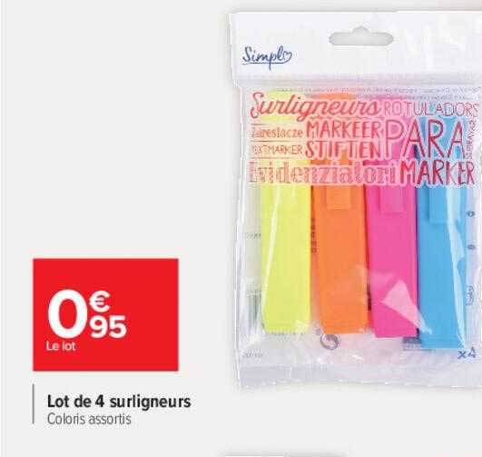Lot De 4 Surligneurs