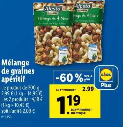 mélange de graine apéritif alesto