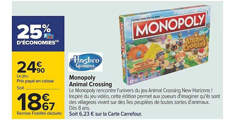 monopoly animal crossing hasbro gaming