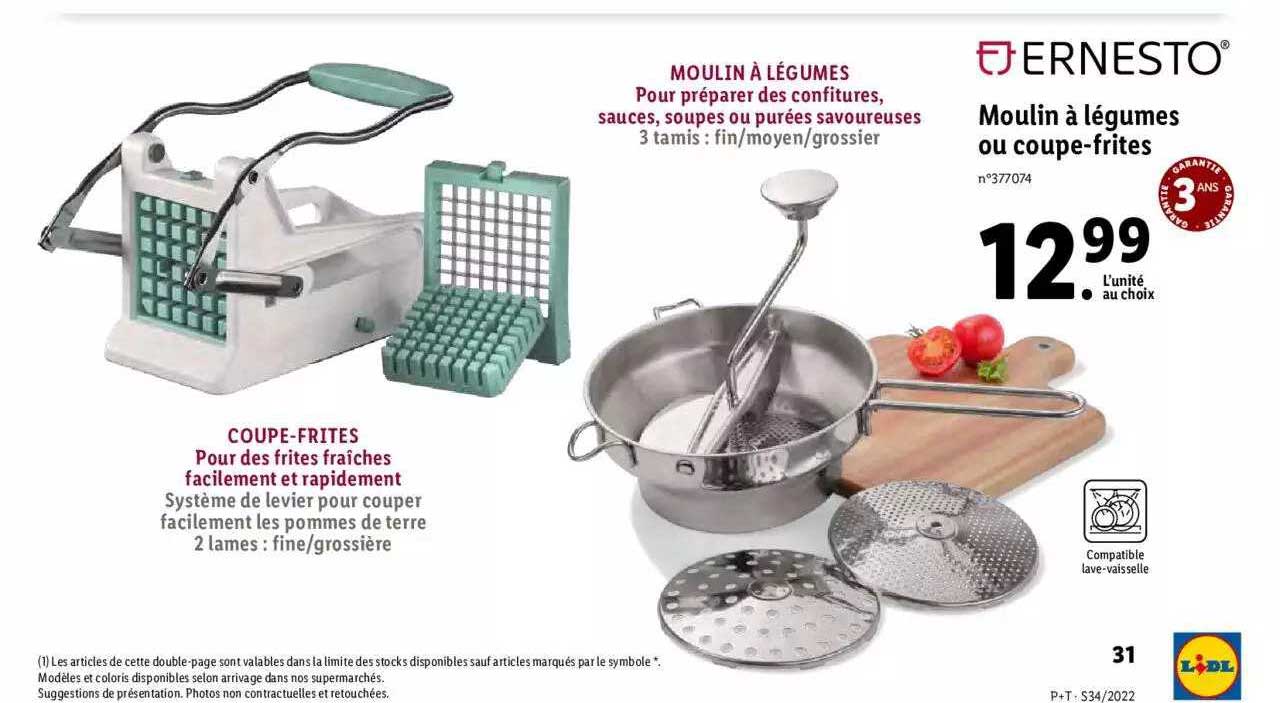 moulin à légumes ou coupe-frites ernesto