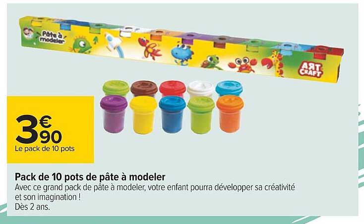 pack de 10 pots de pâte à modeler