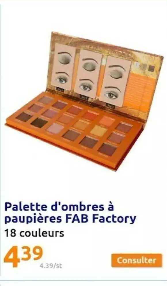 palette d'ombres à paupières fab factory