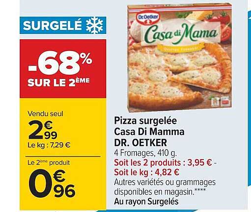pizza surgelée casa di mamma dr. oetker