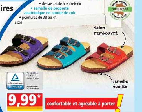 semelle de propretè anatomique en croute de cuire