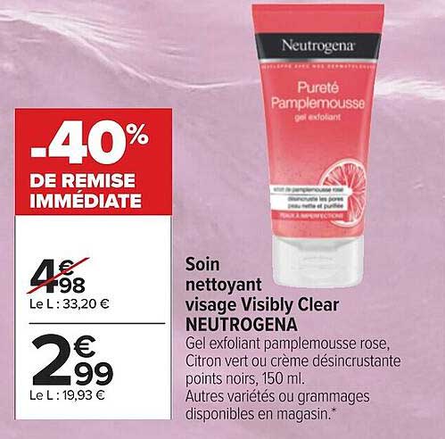 soin nettoyant visage visibly clear neutrogena
