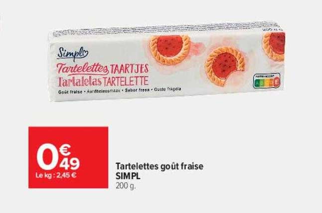Tartelettes Goût Fraise Simpl