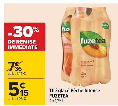 Thé Glacé Pêche Intense Fuzetea