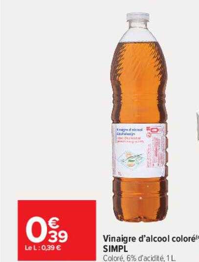 vinaigre d'alcool coloré simpl