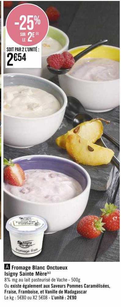 fromage blanc oncteux isigny sainte mère