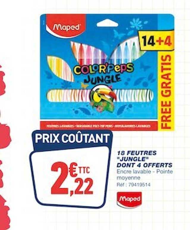 18 feutres "jungle" dont 4 offerts maped