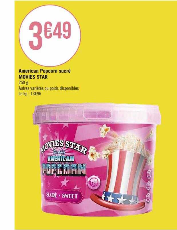 american popcorn sucré movies star