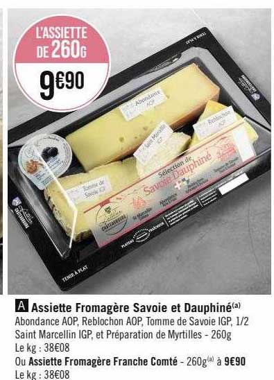 assiette fromagère savoie et dauphiné ou assiette fromagère franche comté
