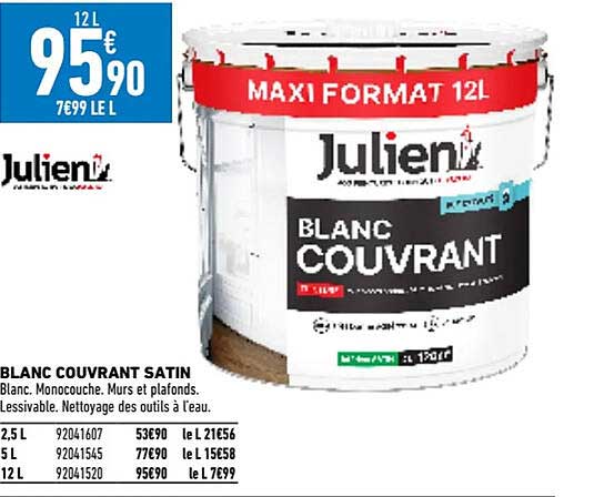 blanc couvrant satin julien
