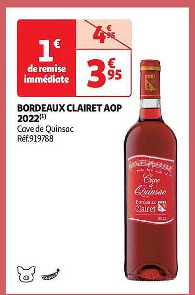 bordeaux clairet aop 2022 cave de quinsac